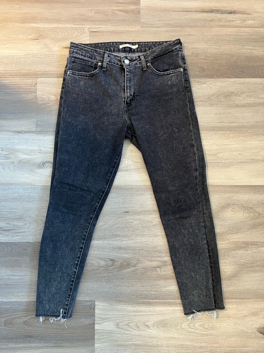 Levi's 721 Black Acid-Wash Skinny Jeans